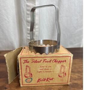 Kwik-Kut The Ideal Tooth Edge Aluminum Food Chopper Gadget Vintage Original Box